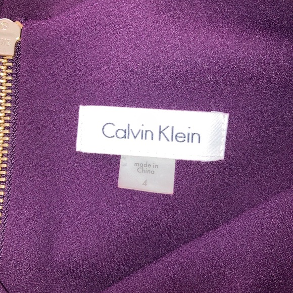 Asymmetrical plum Calvin Klein dress size 4 - Picture 6 of 11